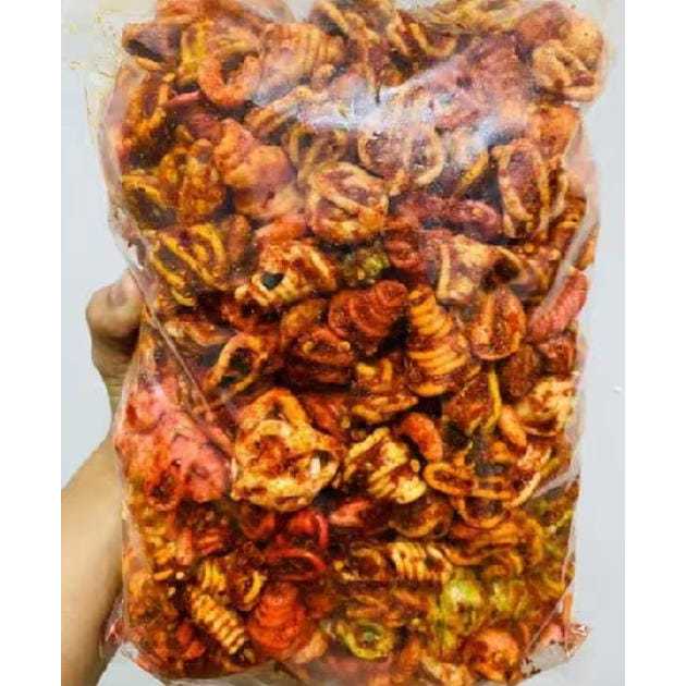 

kerupuk gelung pedas daun jeruk bumbu chili oil melimpah/kerupuk gelung original daun jeruk