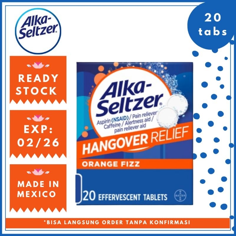 

Alka Seltzer Hangover Orange Fizz Effervescent 20 tabs tablets