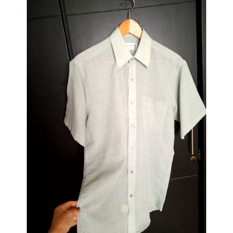 kemeja hijau sage pria/kemeja hijau/kemeja hijau pupus/kemeja hijau second/preloved kemeja hijau/kem