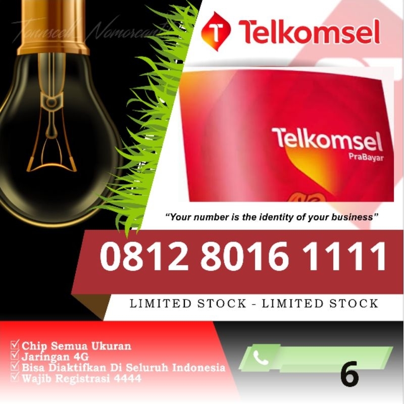 Nomor Cantik Perdana Simpati O812 8016 1111