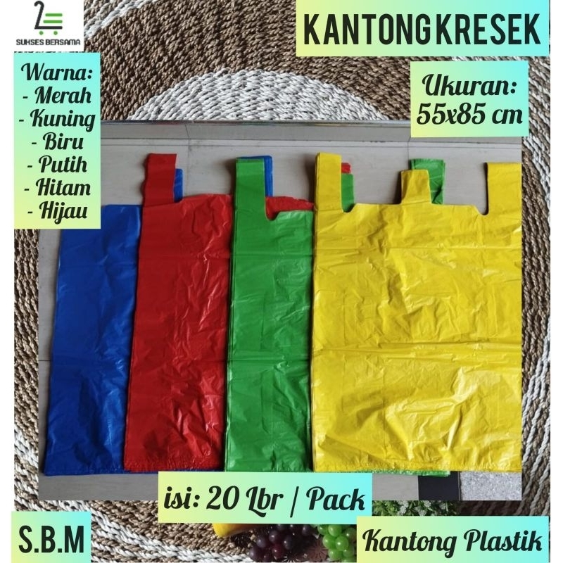 Kantong kresek Kresek Jumbo uk 55x85 cm ,(1 Pac( isi 20 Lbr) Plastik Layang-Layang/KantongKresek Bes