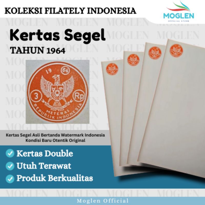Kertas Segel Tahun 1964 Double Slide Asli Original