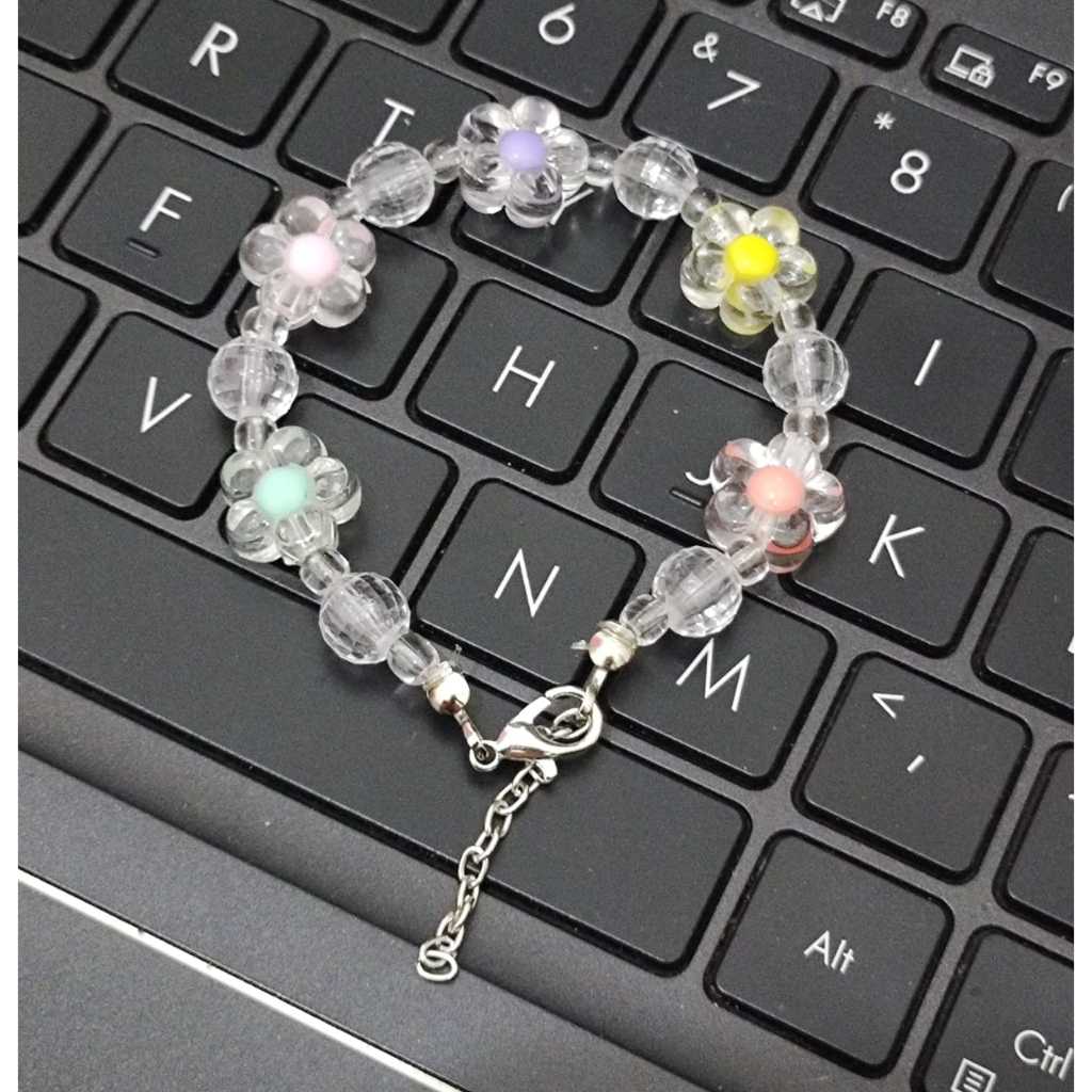 FANSTORE_PKU - Gelang Tenunan Tulip / Mutiara / Wanita Fashion / Ungu / Pink /  Segar Sederhana / PE