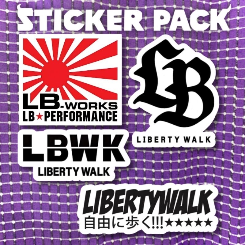 Sticker Pack LBWK Racing Car pack isi 4 pcs vinyl waterproof