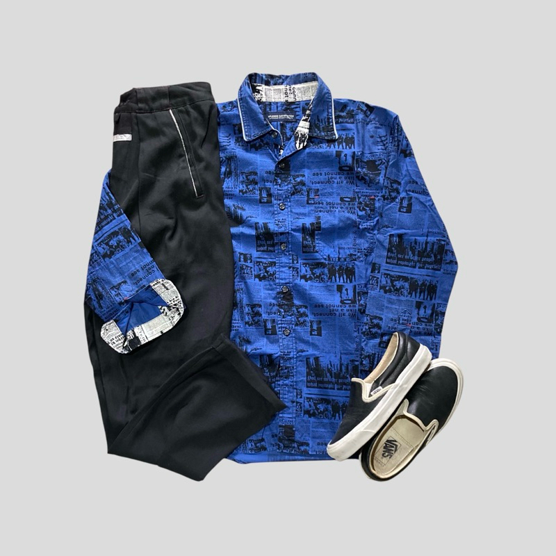 splendid satisfaction art papper blue pattern 7/8 shirt second