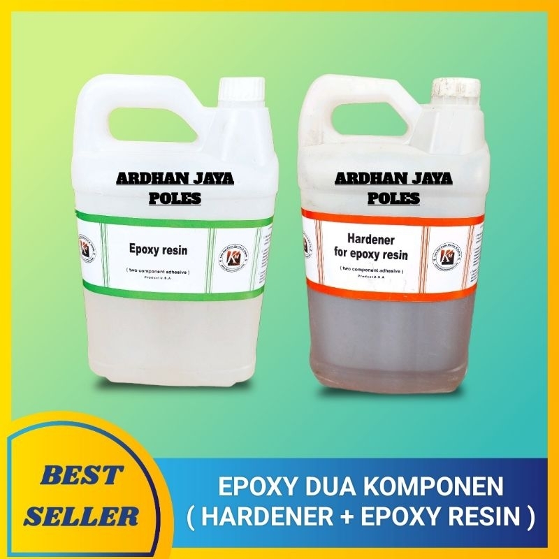 Epoxy Resin Jerigen Dua Komponen A & B (Hardener Dan Epoxy Resin)