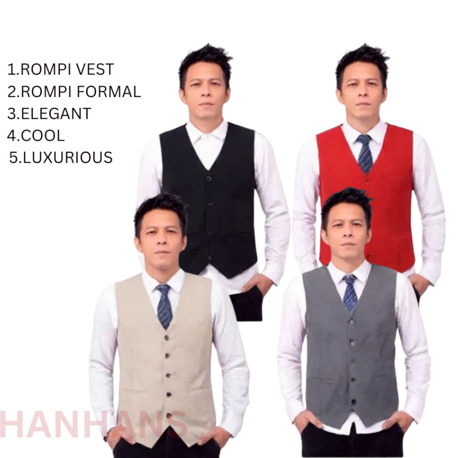 HOT SALE JAS ROMPI VEST/PRIA FORMAL DEWASA PRIA-WANITA.BIKIN KEREN/MODIS DAN TRENDY
