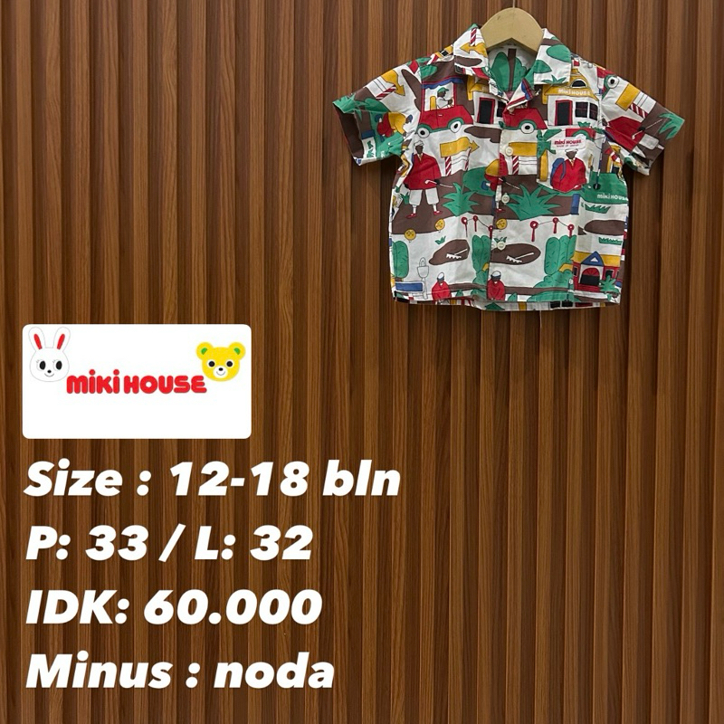 kemeja open colar anak miki house size 12-18 bulan || baju lebaran