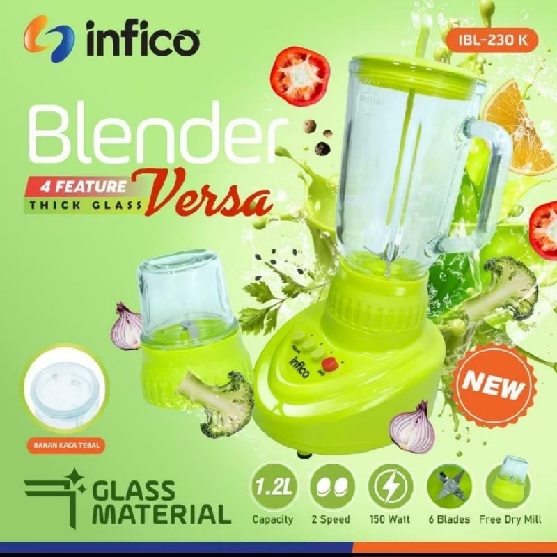 Infico Blender Kaca 2 in 1 150W IBL-230K