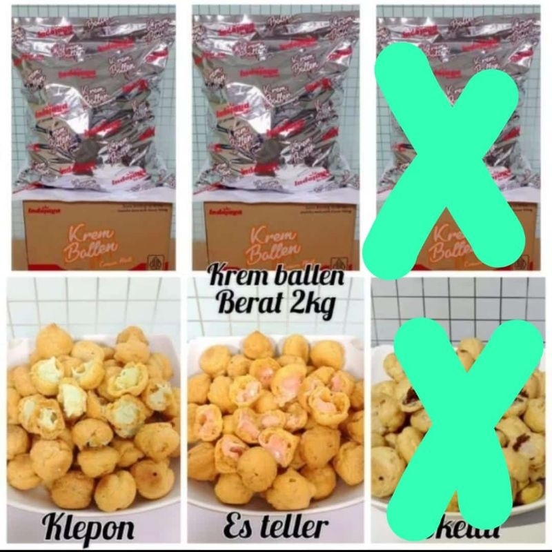 

*Soes ballen isi klepon dan es teller