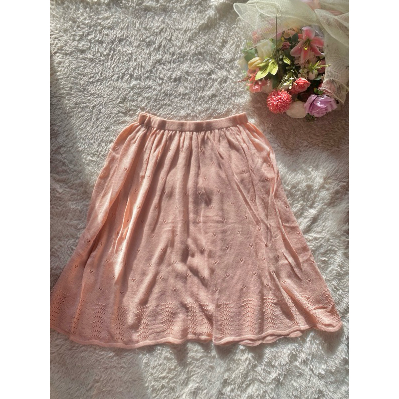 Rok Rajut Zumba Jaring Katbol Pink Dusty