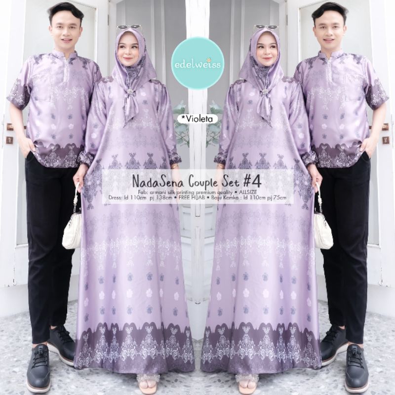 couple gamis free hijab nadasena set 4
