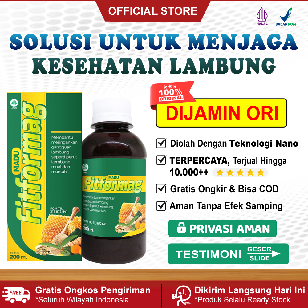 MADU FITFORMAG Obat Asam Lambung Paling Ampuh Gerd Dispepsia Gastritis Tukak Lambung Gastroparesis M
