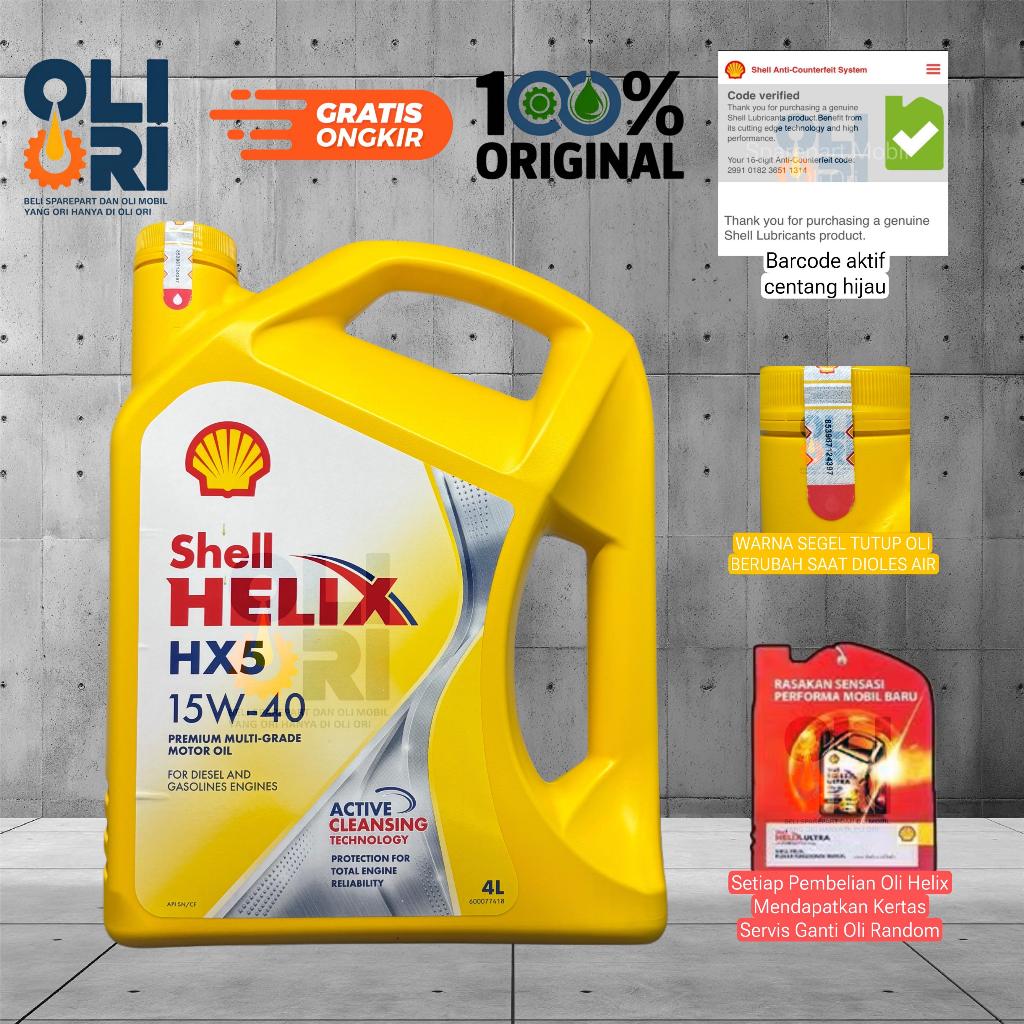 Oli SHELL HELIX HX5 15W-40 4Liter Mobil Bensin