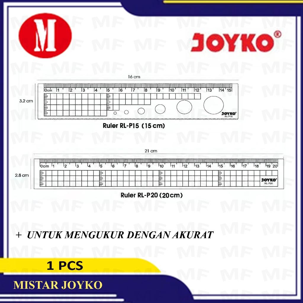 

Penggaris Joyko/ Mistar Joyko 15 cm, 20cm