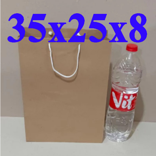

PAPER BAG KERTAS POLOS WARNA COKLAT SEDANG (2) 35X25X8 CM 1 HRG PER LUSIN (1 BUNGKUS)