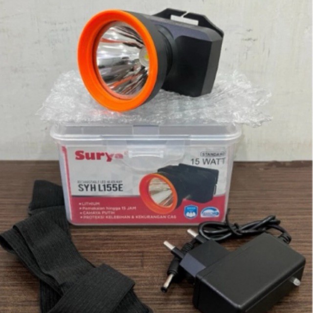 Head Lamp Surya Type SYH L155E 15watt - Senter Kepala - Anti Air - Tahan air