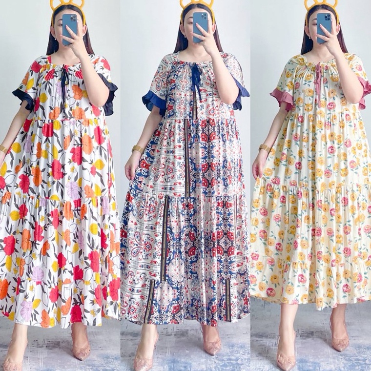 KODE D25P BIGLUVSALE Dress Zea Panjang Jumbo