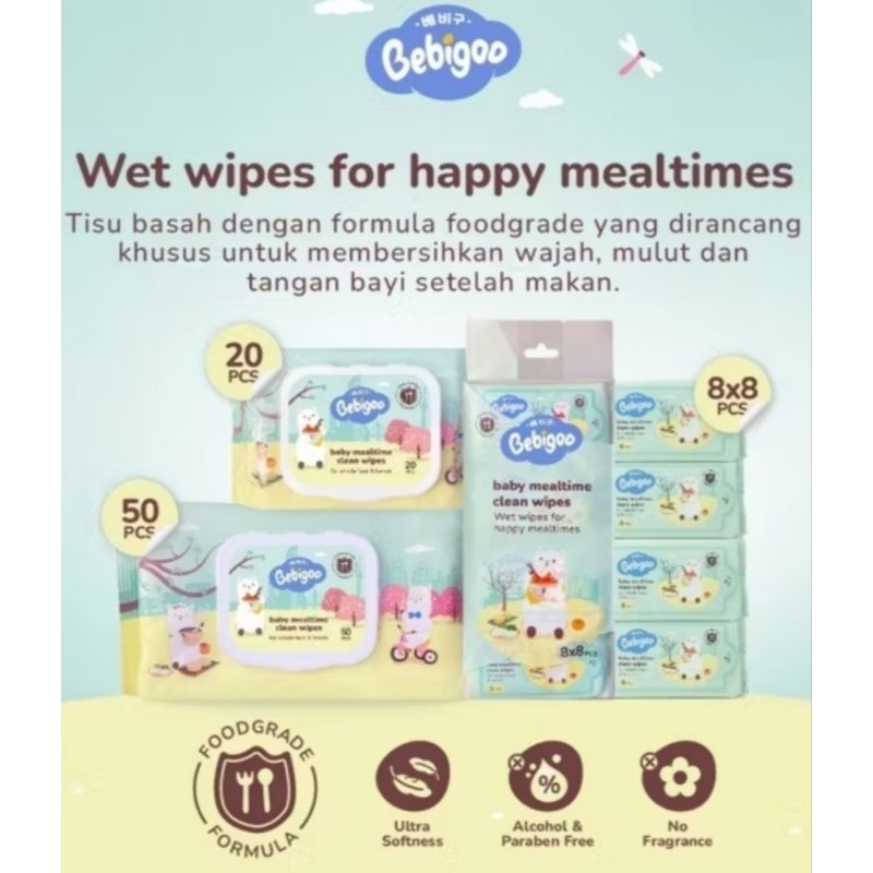 Tisu Basah Bayi Bebigoo Food Grade ( HADIAH MAGNET KULKAS )