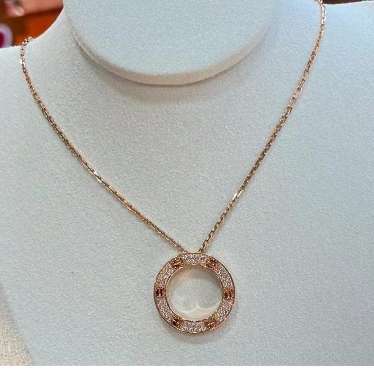 【17K / 750 emas asli / kadar 3.2 gram】Kalung berlian besar  Emas 17 K - 2.0 gr Kadar 750