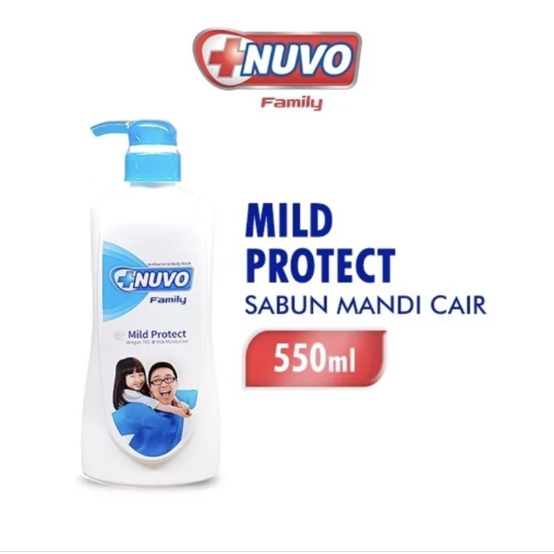 Nuvo Family Sabun Mandi Cair Biru Mild Protect Botol 550ml / Giv White Sabun Mandi Cair Mulberry Pou