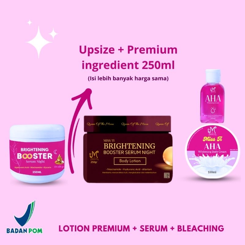 

PAKET AHA Bleaching + Serum + Lotion 250gr paket bundling pemutih kulit BPOM Premium
