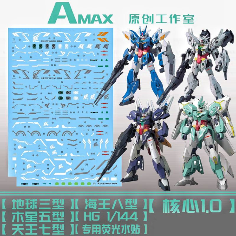 HG 1/144 CORE GUNDAM 1.0 EARTHREE URAVEN NEPTEIGHT JUPITIVE WATER DECAL AMAX STUDIO