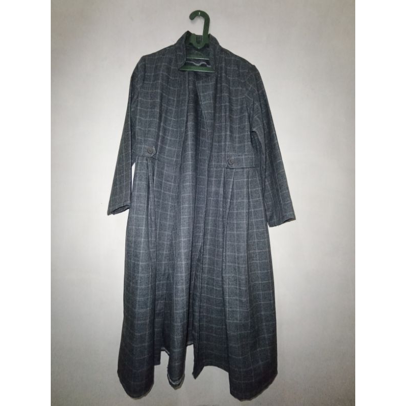 Preloved - Outer Tunik Panjang Kotak Kotak