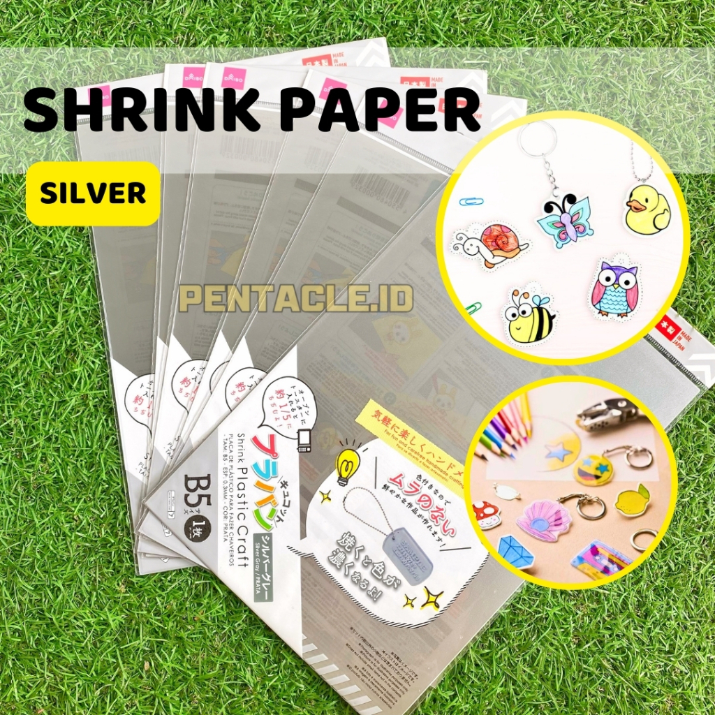 

Shrink Paper SILVER Shrink Plastic PerakTekstur Licin Ukuran B5 Tebal 0.3mm Premium DIY Menggambar Gantungan Kunci Oil Based Phosporescent Translucent Polystyrene Iron Kerajinan Tangan Plastik Heat Gun Oven Dipanaskan Panas Kualitas Bagus Pentacle Malang