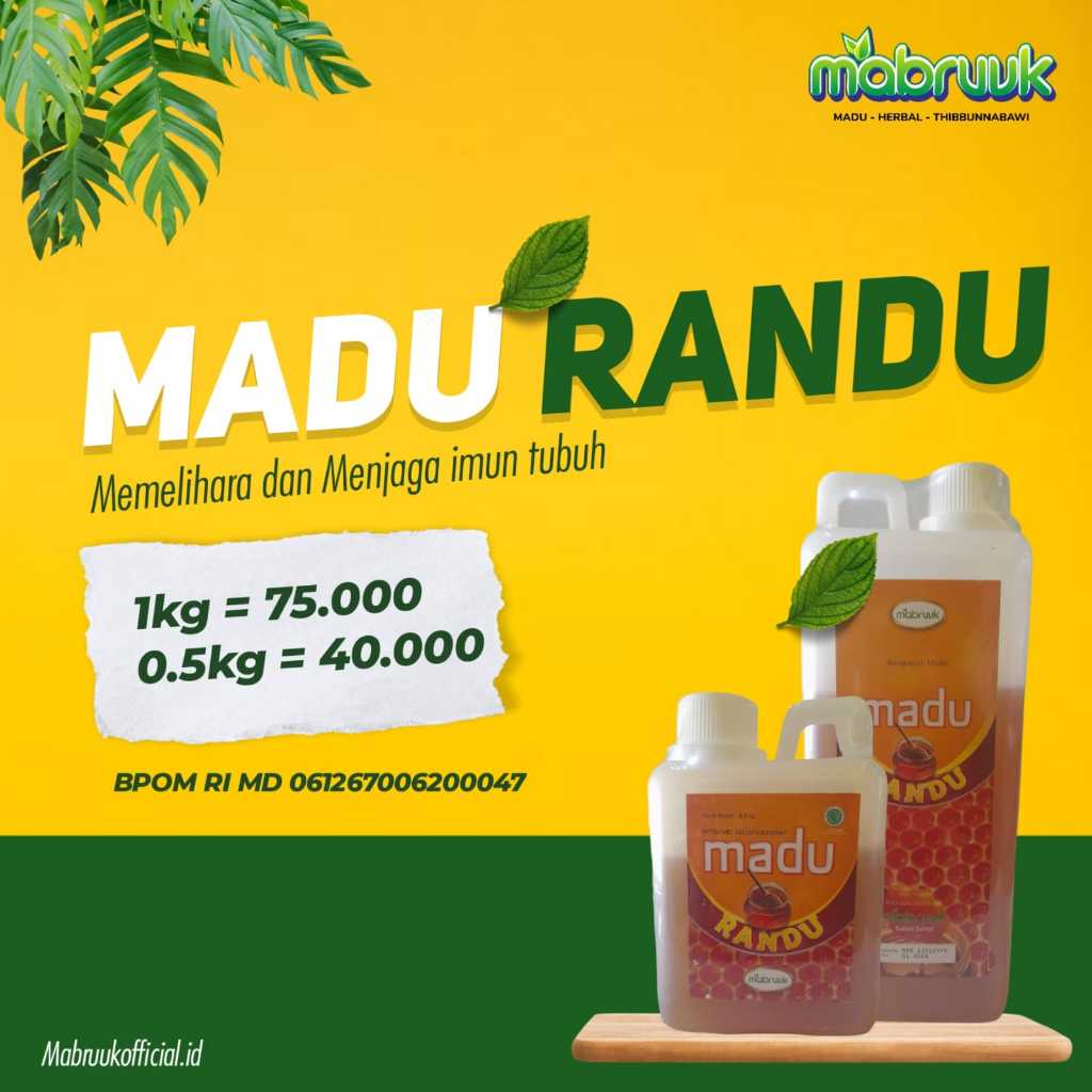 

Madu Randu Madu Murni Asli 100% Mabruuk 500 Gram | 1000 Gram | Meningkatkan Daya Tahan Tubuh