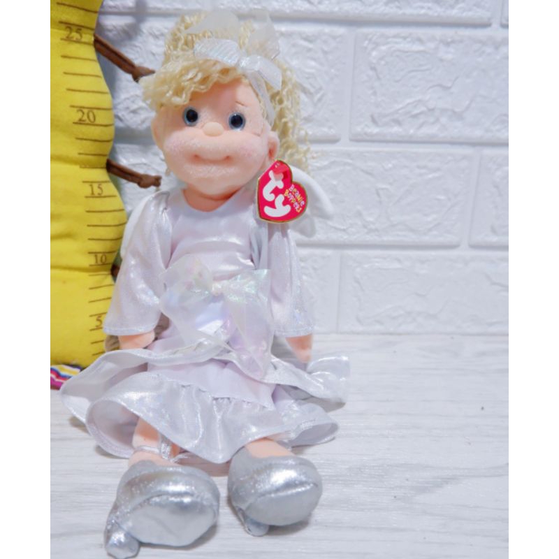 Boneka Vintage cewe cewek Ty girl Beanie Bopper “Heavenly Heather” Angel 12” Doll from 2003