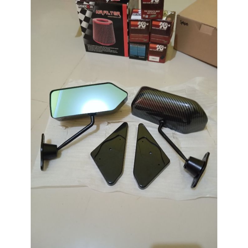 Spion Mobil F1 Carbon universal-Spion Mobil Racing Kaca blue