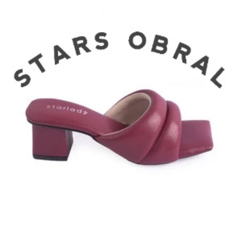 Sandal Wedges wanita Starlady Carolines maroon