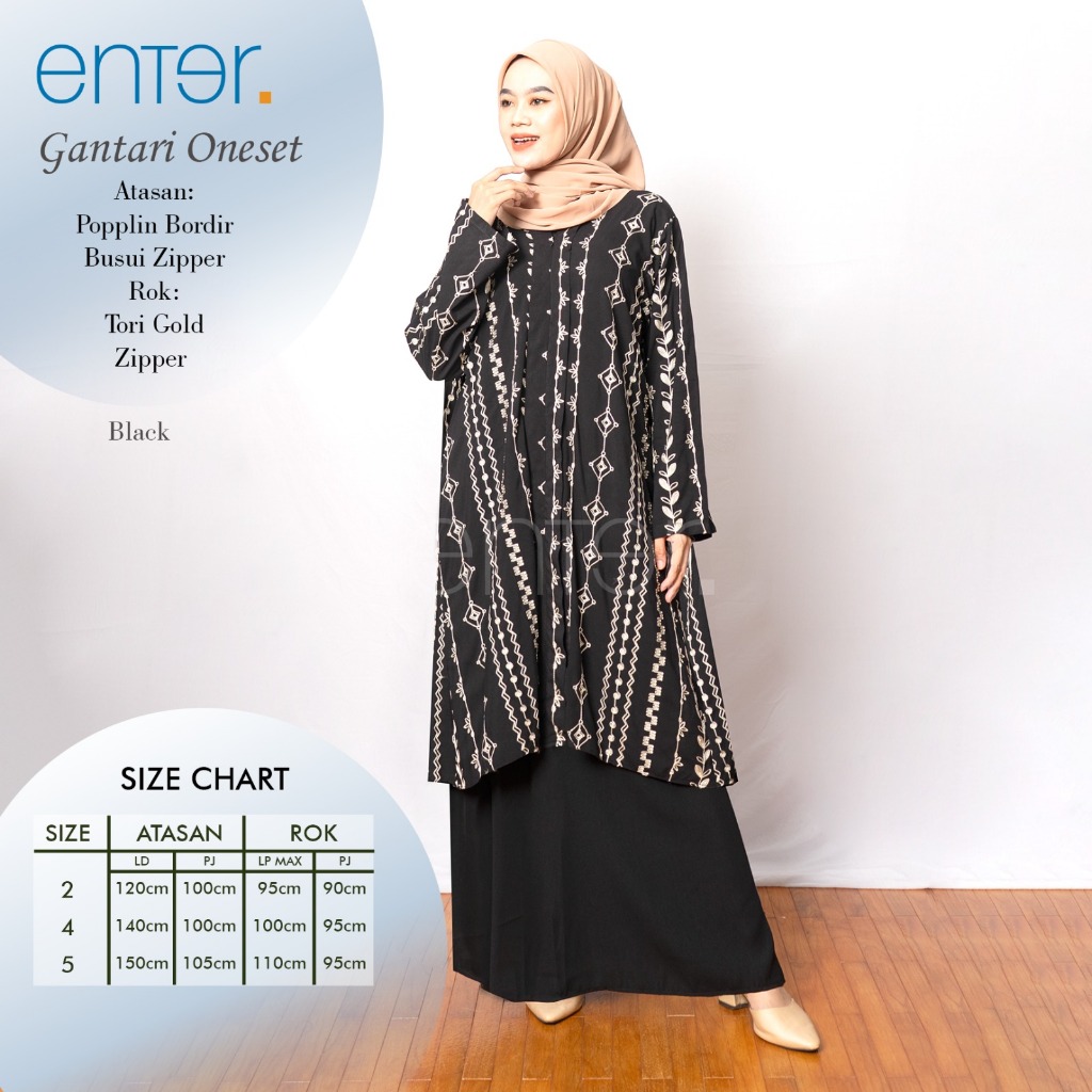 Baju Stelan Jumbo Big Size LD150 140 120 Gantari One Set Popplin Boridr MIx Tori