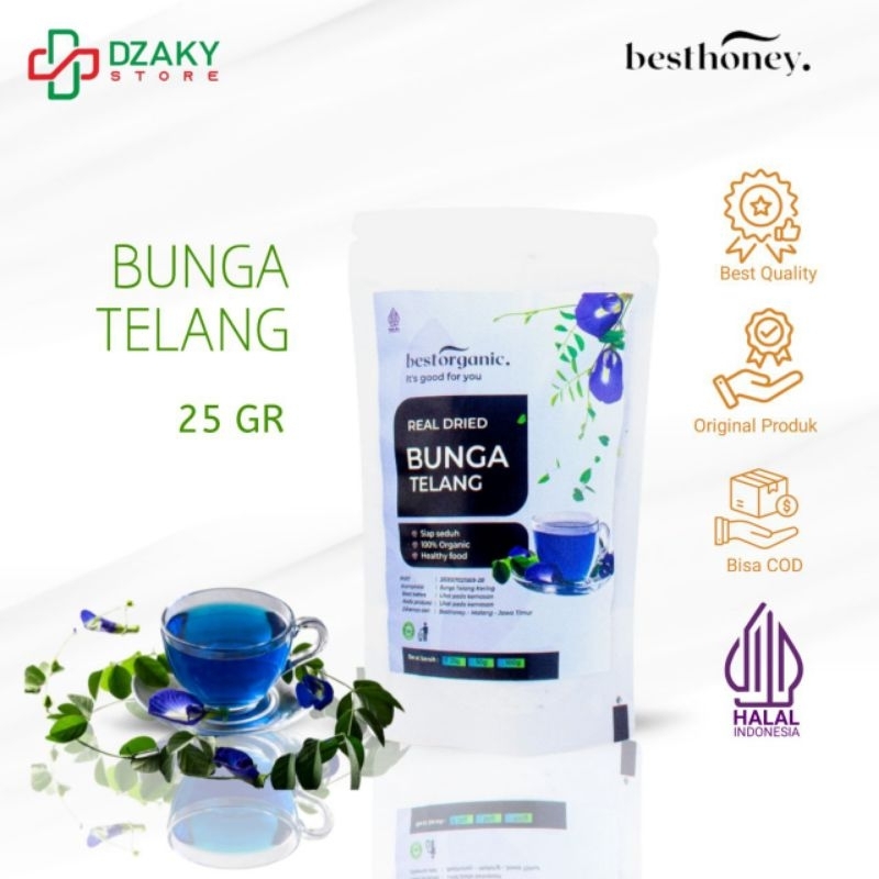 

Best Honey - Teh Bunga Telang Asli - Bunga Kering - Grade A - Minuman Herbal - 25 GR