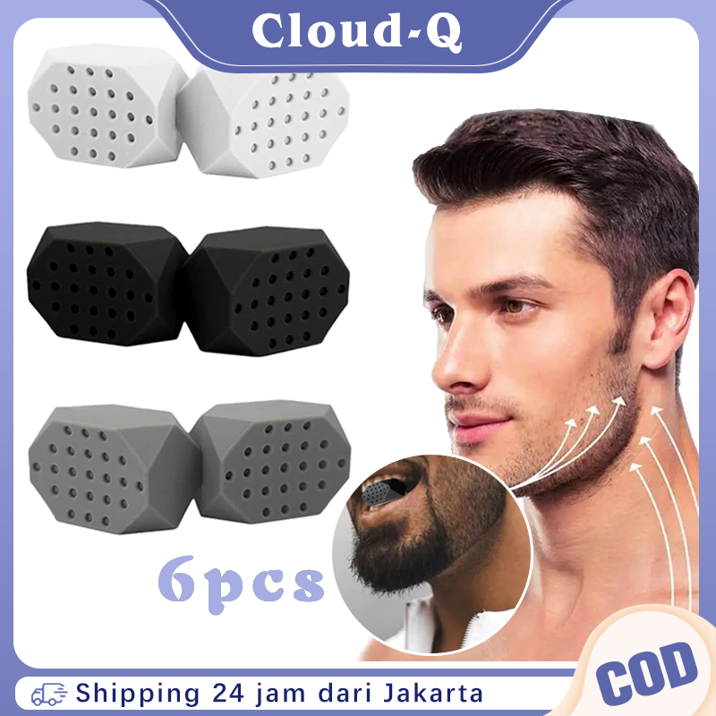 Jawline Exerciser 6pcs Alat Latihan Rahang Bola Gigitan Alat Olahraga Rahang Jawline Muscle Trainer