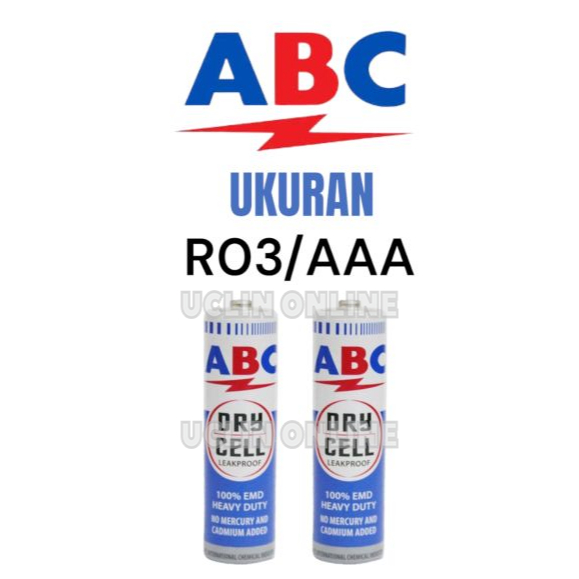 Baterai AAA R03 R3 Biru Isi 2pcs Baterai ABC AAA R03 biru isi 2