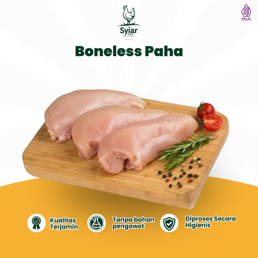 

Ayam Fillet Paha Boneless Berat 500g Syiar Fresh Chicken