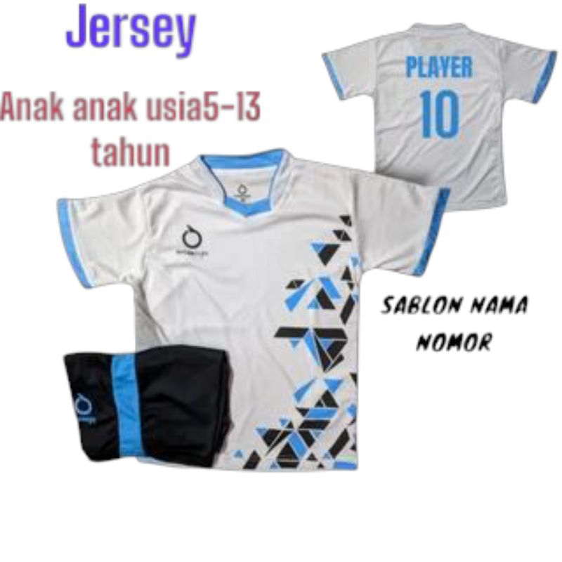 FRRE SABLON NAMA Nomor STELAN JERSEY BOLA ANAK ANAK  BOLA FUTSAL VOLLY PUTRA PUTRI SEET