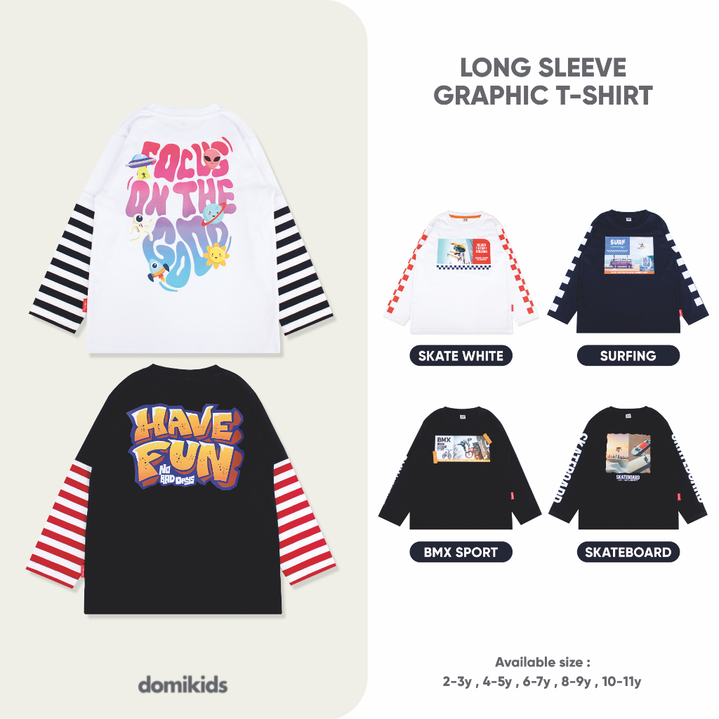 Domi Kaos Anak Laki Laki Lengan Panjang CROSSOVER Series1 - 11 Tahun