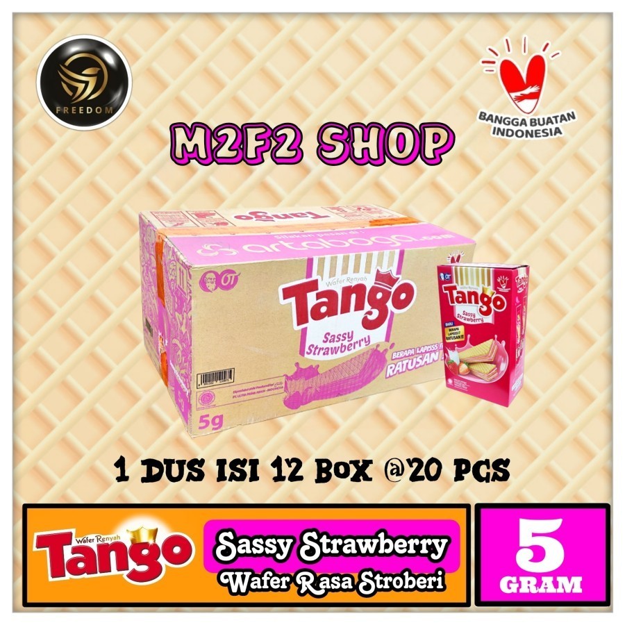 

Tango Wafer Sassy Strawberry | Krim Stroberi Susu - 5 gr (Kemasan Karton)