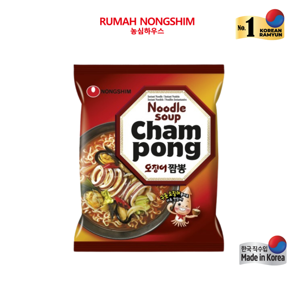 

Bundling TIGA - Nongshim Champong Noodle Soup [124 gram x 3 pcs] Mi Kuah Rasa Cumi-cumi