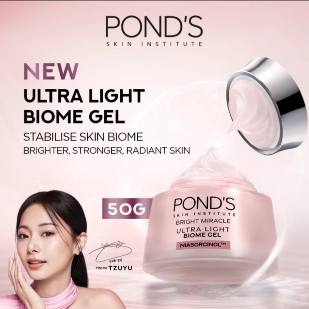 PONDS Bright  Miracle Ultra Light Biome Gel Brightening Moisturizer Niasorcinol Pelembab Muka Wajah 