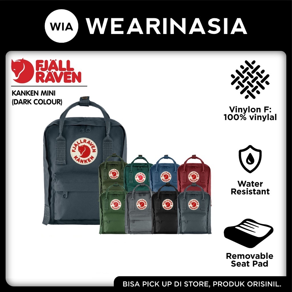 Tas Ransel Fjallraven Kanken Mini Original Dark Colours