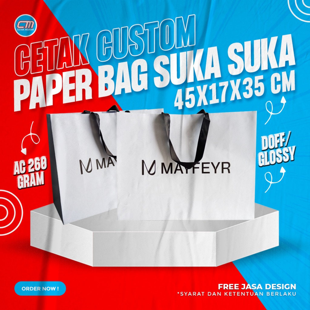 

Paperbag Suka Suka Custom Ukuran 45 x 17 x 35 Cm
