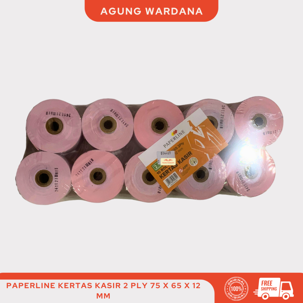 

PAPERLINE KERTAS KASIR 2 PLY UKURAN 75 X 65 X 12 MM