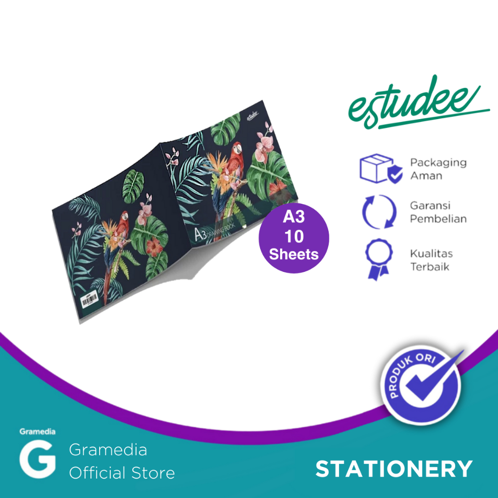 

Estudee Drawing Book A3 I Tropical