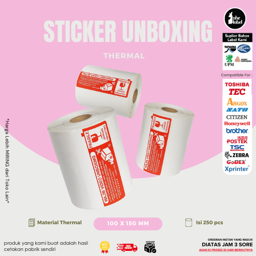 

RB Label Thermal 100x150 mm Stiker Video Unboxing Resi Pengiriman A6 Isi 250 PCS
