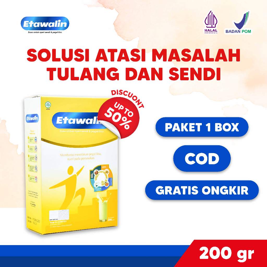 

ETAWALIN ORIGINAL 1 BOX Susu Kambing Etawa Tingkatkan Kepadatan Tulang Isi 200 gram [60%]