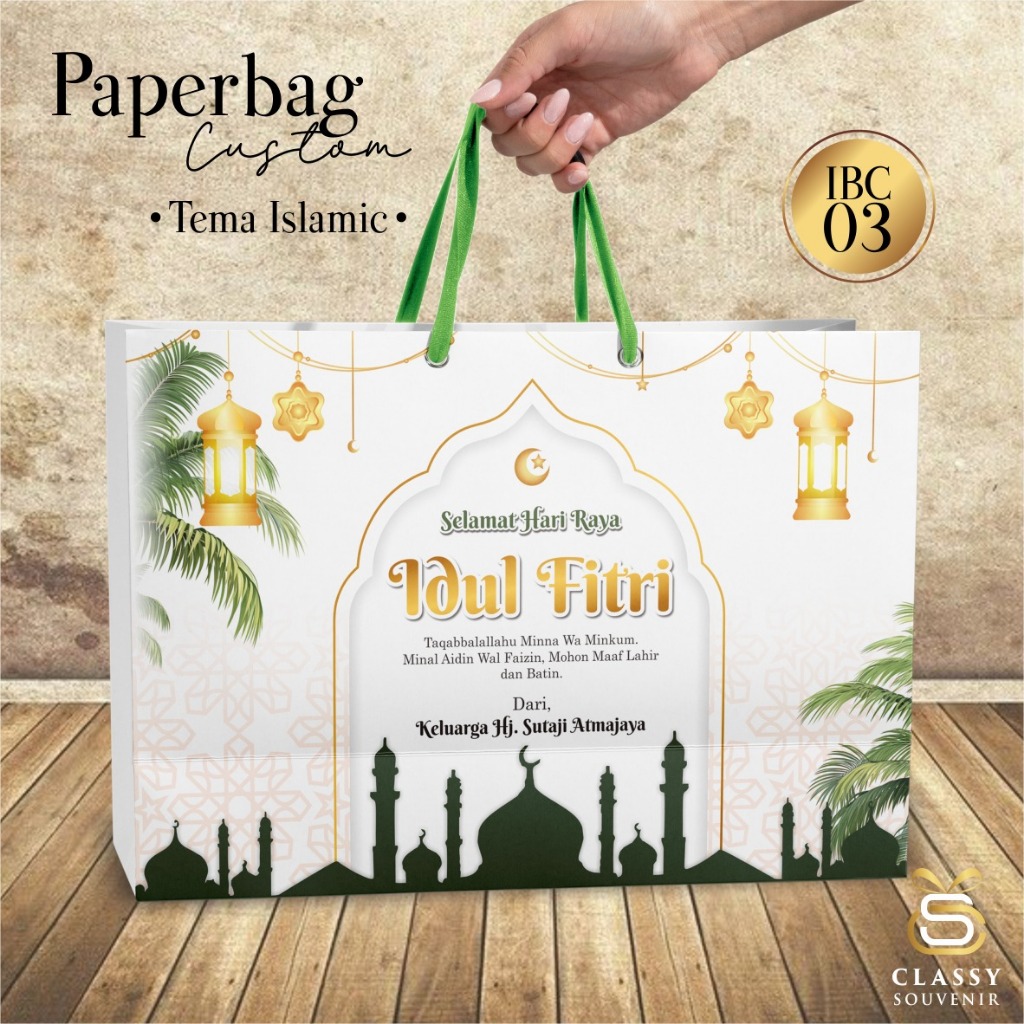 

PAPER BAG HARI RAYA IDUL FITRI CUSTOM FREE DESIGN - TAS TENTENG HAMPERS LEBARAN ISLAMI BRIEF CARD